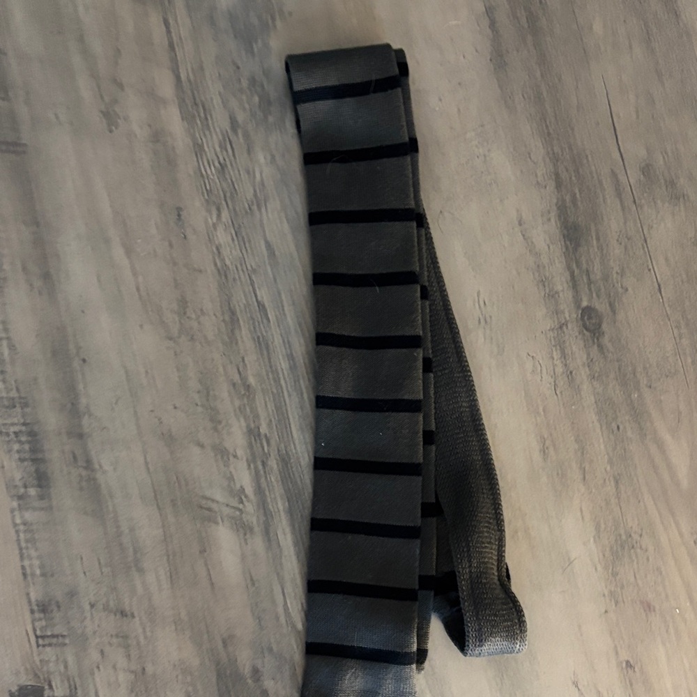 Calvin Klein Gray and Black Striped Tie made in Italy unique